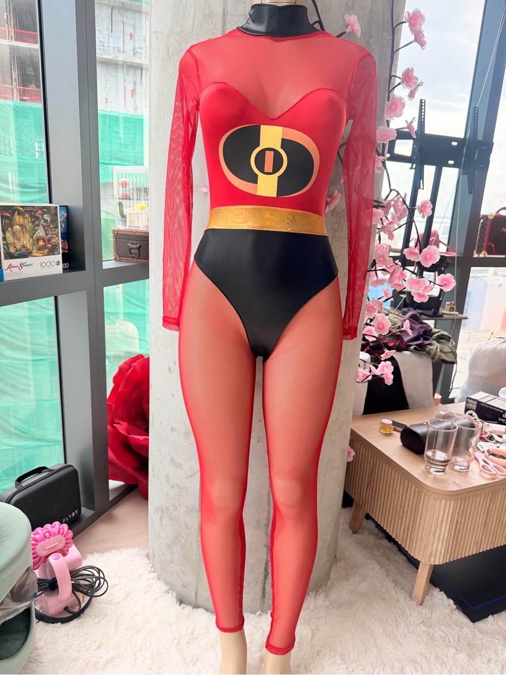 Fashion Nova Stretchy Incredibles Fishnet Cosplay Costume Size XS